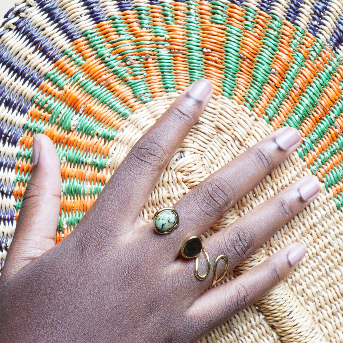 Bague Zyra perle verte - Takkay Paris